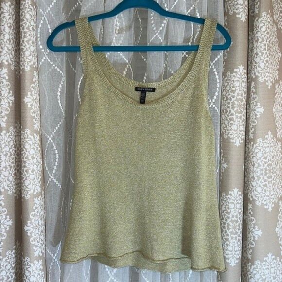 Eileen Fisher Sleeveless Crop Tank Top | Size Small | Linen Cotton Viscose Blend - Picture 1 of 8